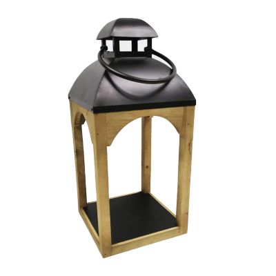 Bee &amp; Willow&trade; Medium Wooden Outdoor Porch Lantern in Natural