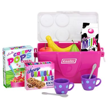 Sophia&#39;s by Teamson Kids 11-Piece Doll Cooler and Grocery Food Playset in Pink. View a larger version of this product image.