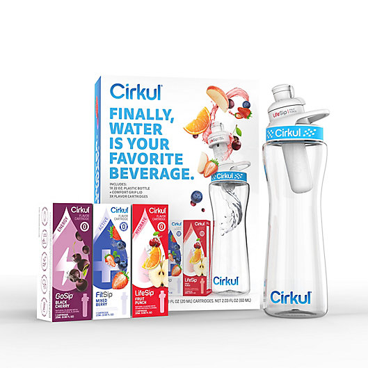 Alternate image 1 for Cirkul® Starter Kit with 22 oz. Plastic Bottle and 3 Flavor Cartridges