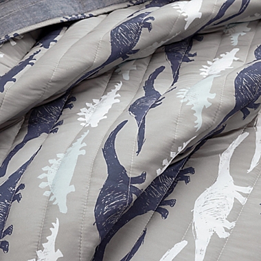 Lush D&eacute;cor Make a Wish Stone Age Dinosaur 2-Piece Twin Quilt Set in Navy/Grey. View a larger version of this product image.