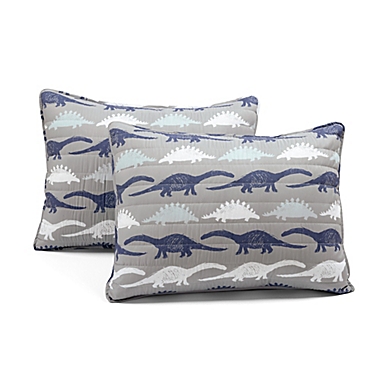 Lush D&eacute;cor Make a Wish Stone Age Dinosaur 3-Piece Full/Queen  uilt Set in Navy/Grey. View a larger version of this product image.