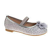 Laura Ashley&reg; Size 4 Flower Dress Shoe in Silver