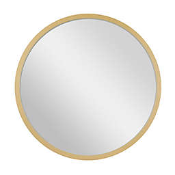 Ridge Road Decor 42-Inch Round Wood Contemporary Wall Mirror in Gold
