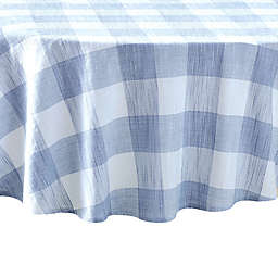 Bee & Willow™ Textured Check 70-Inch Round Tablecloth in Light Blue