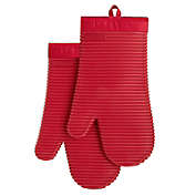KitchenAid&reg; Ribbed Silicone Oven Mitt in Passion Red (Set of 2)