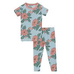KicKee Pants® 2-Piece Spring Sky Short Floral Sleeve Pajama Set in Blue/Pink