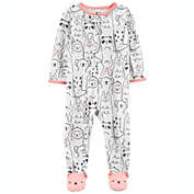 carter&#39;s&reg; Size 4T 1-Piece Animals Loose Fit Footie PJs in White