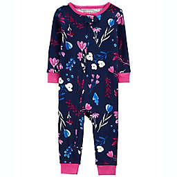 carter's® 1-Piece Floral Cotton Footless PJs in Blue