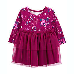 carter's® Size 18M Floral Jersey Tutu Dress in Burgundy