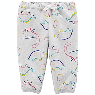 carter&#39;s&reg; Size 12M Dinosaur French Terry Pull-On Pants in Grey. View a larger version of this product image.