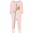 Alternate image 0 for carter&#39;s&reg; 1-Piece Flower 100% Snug Fit Cotton Footie PJs in Pink