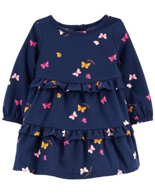carter&#39;s&reg; 2-Pack Butterfly Long Sleeve Dresses in Navy/Chambray