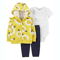 carter's® Newborn 3-Piece Sunflower Little Outfit Set in Yellow/White/Blue