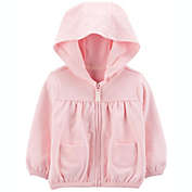 carter&#39;s&reg; Zip-Up Cotton Hooded Cardigan in Pink