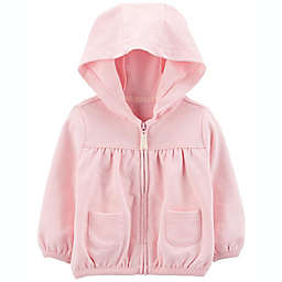 carter's® Size 9M Zip-Up Cotton Hooded Cardigan in Pink