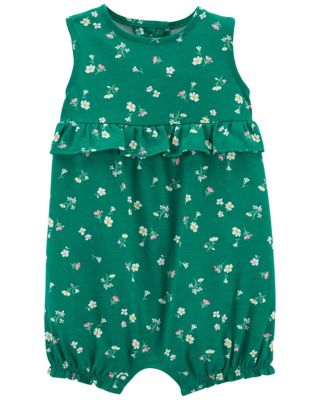 carter&#39;s&reg; Size 12M Floral Cotton Romper in Green
