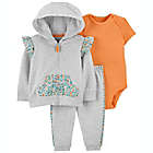 Alternate image 0 for carter&#39;s&reg; Newborn 3-Piece Flutter Jacket Set in Grey/Orange