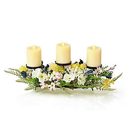 Luminara® Spring Centerpiece with Three 4-Inch LED Pillar Candles