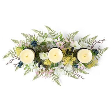 Luminara&reg; Spring Centerpiece with Three 4-Inch LED Pillar Candles. View a larger version of this product image.