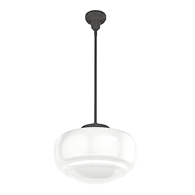 Hunter&reg; Saddle Creek 16-Inch 1-Light Mini Pendant in Noble Bronze/White. View a larger version of this product image.