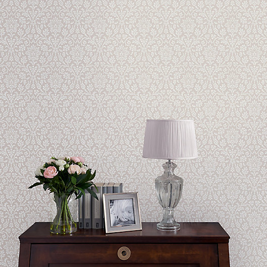 Alternate image 1 for Laura Ashley Annecy Dove Grey Wallpaper