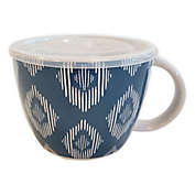 Teal Pattern 26 oz. Soup Mug with Lid