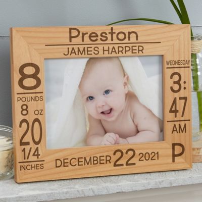 Baby Birth Information Personalized 4-Inch x 6-Inch Horizontal Picture Frame