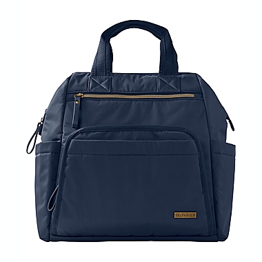 SKIP*HOP&reg; Mainframe Wide Open Diaper Backpack in Navy. View a larger version of this product image.