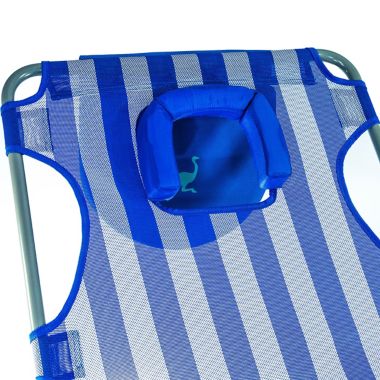 Ostrich&reg; Deluxe Chaise Lounge Chair in Blue/White Stripe. View a larger version of this product image.