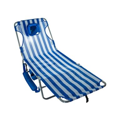Ostrich&reg; Deluxe Chaise Lounge Chair in Blue/White Stripe. View a larger version of this product image.