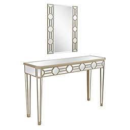 Camden Isle Lilian 2-Piece Colsole Table and Wall Mirror Set in Gold