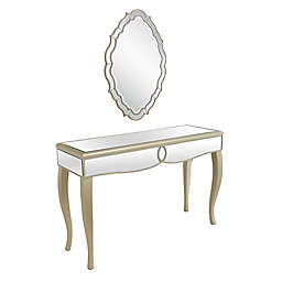 Camden Isle Eleanor 2-Piece Console Table and Wall Mirror Set in Gold