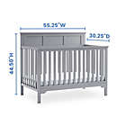 Alternate image 6 for Delta Children Sweet Beginnings Hart Flat Top 6-in-1 Convertible Crib in Grey