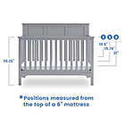 Alternate image 8 for Delta Children Sweet Beginnings Hart Flat Top 6-in-1 Convertible Crib in Grey