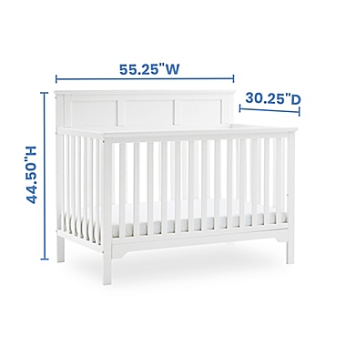 Delta Children Sweet Beginnings Hart Flat Top 6-in-1 Convertible Crib in Bianca White. View a larger version of this product image.