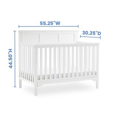 Delta Children Sweet Beginnings Hart Flat Top 6-in-1 Convertible Crib in Bianca White. View a larger version of this product image.