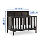 Alternate image 7 for Delta Children Sweet Beginnings Hart Flat Top 6-in-1 Convertible Crib in Stone Grey