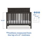 Alternate image 8 for Delta Children Sweet Beginnings Hart Flat Top 6-in-1 Convertible Crib in Stone Grey