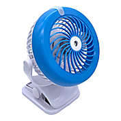 Go Fan&trade; Cool Air Mist 8-Inch Swiveling Rechargeable Portable Fan in Blue