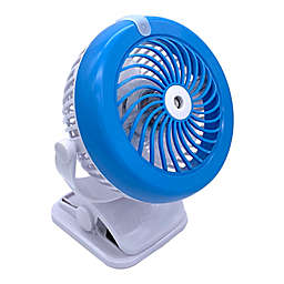 Go Fan™ Cool Air Mist 8-Inch Swiveling Rechargeable Portable Fan in Blue