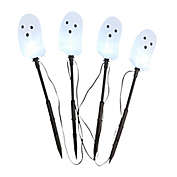 H for Happy&trade; Halloween Ghoul Outdoor Pathway Lights in White (Set of 4)