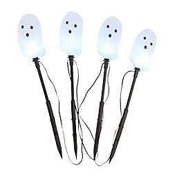 H for Happy™ Halloween Ghoul Outdoor Pathway Lights in White (Set of 4)