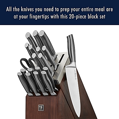 HENCKELS Graphite 20-Piece German Stainless Steel Knife Set with Self-Sharpening Block. View a larger version of this product image.
