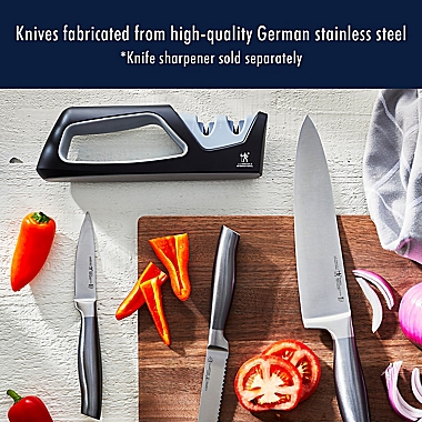 HENCKELS Graphite 20-Piece German Stainless Steel Knife Set with Self-Sharpening Block. View a larger version of this product image.
