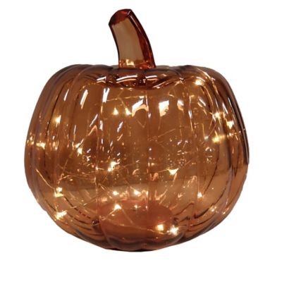 Bee &amp; Willow&trade; 8-Inch Glass LED Pumpkin in Amber