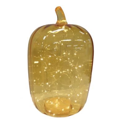 Bee &amp; Willow&trade; 16-Inch Glass LED Pumpkin in Yellow
