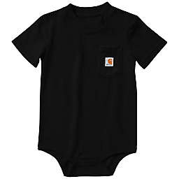 Carhartt® Short Sleeve Logo Pocket Bodysuit in Black