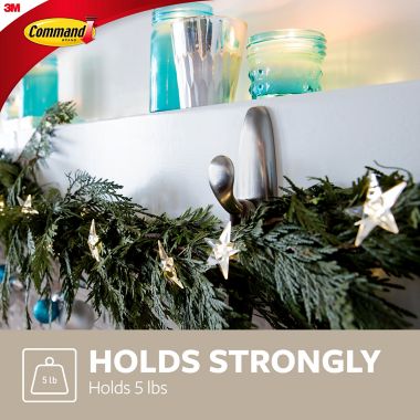 3M Command&trade; Large Metal Hooks in Brushed Nickel (Set of 2). View a larger version of this product image.