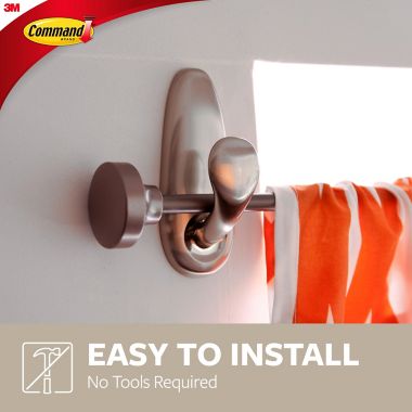 3M Command&trade; Large Metal Hooks in Brushed Nickel (Set of 2). View a larger version of this product image.