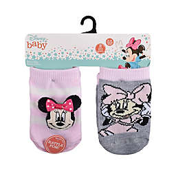 Disney Baby® Size 0-6M 2-Pack Minnie Rattle Socks in Dark Pink